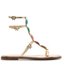 Gianvito Rossi - Stunning Patent Gemstone Gladiator Sandals For Ss24 - Lyst