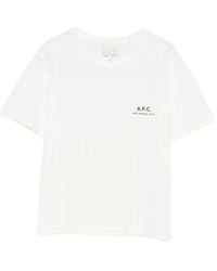 A.P.C. - Logo-Print Short-Sleeve Cotton T-Shirt - Lyst