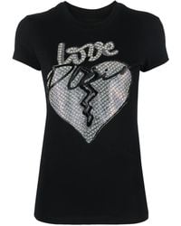 Philipp Plein - Heart-Motif Rhinestone-Embellished T-Shirt - Lyst