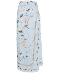 Agua Bendita - Lavanda Floral-Print Pareo - Lyst