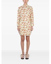 Marni - Floral-Print Shirt Mini Dress - Lyst