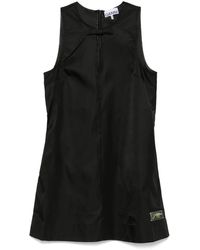 Ganni - Bow-Detail Mini Dress - Lyst