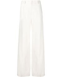 off white wide leg trousers