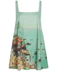 STAUD - Brio Printed Stretch-Cotton Mini Dress - Lyst