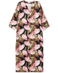 P.A.R.O.S.H. - Maxi-Jurk Met Bloemenprint - Lyst