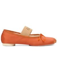MM6 by Maison Margiela - Anatomic Numeric Bow-Detail Ballerina Flats - Lyst