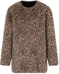 Emporio Armani - Mantel mit Leoparden-Print - Lyst