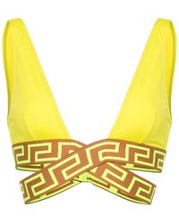 Versace - Top de bikini Greca Border con diseño triangular - Lyst