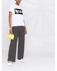 MSGM - Woman T-shirt With Black Logo Box - Lyst