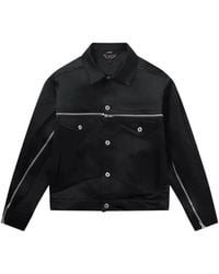 COMME DES GARÇON BLACK - Zip-Detail Button-Up Jacket - Lyst