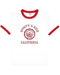 Sporty & Rich - Logo-Print Ringer T-Shirt - Lyst