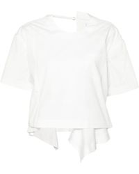 Sacai - Asymmetric Poplin T-Shirt - Lyst