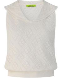 Shanghai Tang - Ribbed Collared Top - Lyst