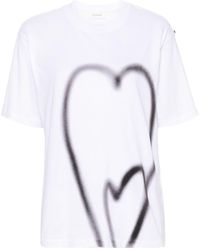 Sportmax - T-shirt en coton à imprimé cœur - Lyst