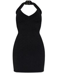 Balmain - Jacquard Halterneck Mini Dress - Lyst