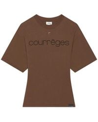 Courreges - Logo-Print Waisted T-Shirt - Lyst