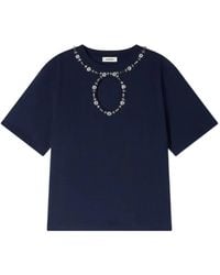 Sandro - Rhinestone Openwork T-Shirt - Lyst