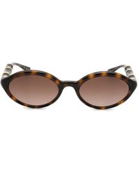 Gucci - Bamboo-Effect Oval-Frame Sunglasses - Lyst