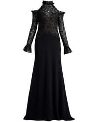 Tadashi Shoji - Lace-Overlay Cold-Shoulder Gown - Lyst
