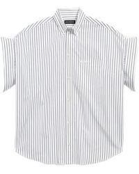 Balenciaga - Striped Short-Sleeve Shirt - Lyst