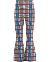 Marni - Check-print Flared Trousers - Lyst