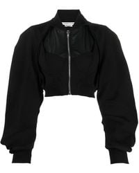 ALESSANDRO VIGILANTE - Cut-Out Cropped Bomber Jacket - Lyst