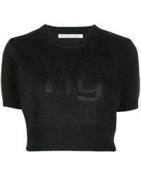 Alexander Wang - Knitted Top With Embossed Logo - Lyst