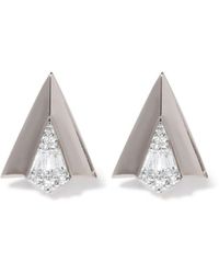 Annoushka - 18kt White Gold Deco Diamond Arrow Stud Earrings - Lyst