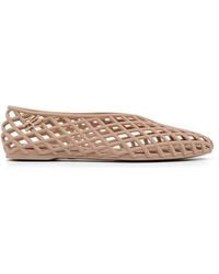 KARL LAGERFELD - Lattice-Detail Logo-Plaque Ballet Flats - Lyst