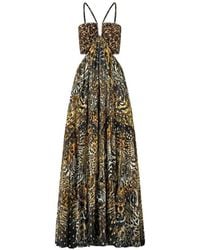 CAMILLA - Leopard-Print Cut-Out Maxi Dress - Lyst