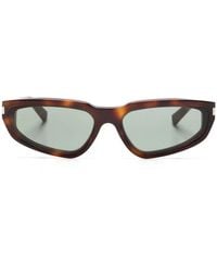 Saint Laurent - Tortoiseshell-Effect Rectangle-Frame Sunglasses - Lyst