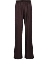 Loulou de Saison - Elasticated-Waist Silk Trousers - Lyst