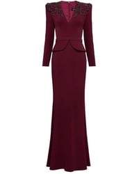 Jenny Packham - Sequin-Embellished V-Neck Maxi Dress - Lyst
