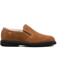 JOHN HARRISON - Shearling-Lined Suede Loafers - Lyst