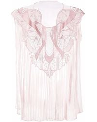 Alberta Ferretti - Lace-Embellished Silk Top - Lyst