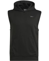 Reebok - Strength Logo-Print Sleeveless Hoodie - Lyst
