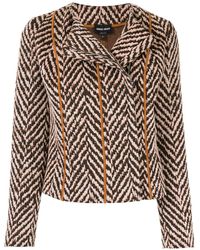 Giorgio Armani Chevron Embroidered Jacket - Orange