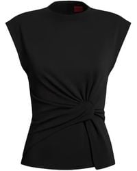HUGO - Top De Crepé Con Nudo - Lyst