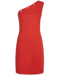 KARL LAGERFELD - Eyelet-Detail One-Shoulder Mini Dress - Lyst