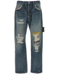 Undercover - Embroidered Distressed Jeans - Lyst