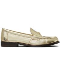 Tory Burch - Metallic Leather Loafers - Lyst