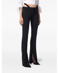 Elisabetta Franchi - Crystal-Embellished Straight-Leg Trousers - Lyst