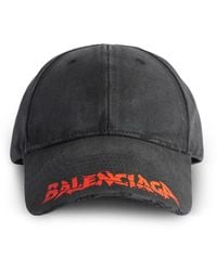 Balenciaga - Logo-Print Distressed Baseball Cap - Lyst