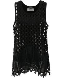 Sportmax - Sequin-Embellished Fishnet Top - Lyst