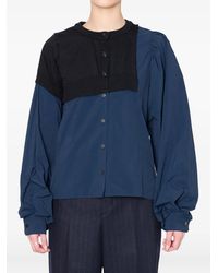Kolor - Knitted-Panel Balloon-Sleeve Top - Lyst