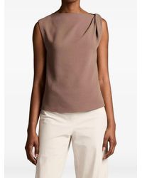 Vince - Draped-Shoulder Sleeveless Top - Lyst
