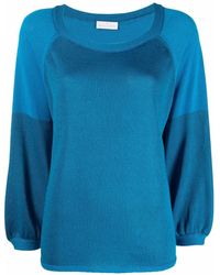 Bruno Manetti Knitted Blouson Top - Blue