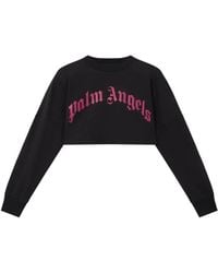 Palm Angels - Long-Sleeve Crop Top - Lyst