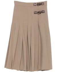 Maje - Buckle-Detail Midi Pleated Skirt - Lyst