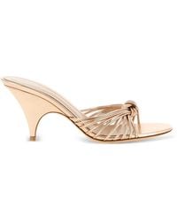 Gianvito Rossi - Laminierte Sofia Sandalen Mit Knoten - Lyst